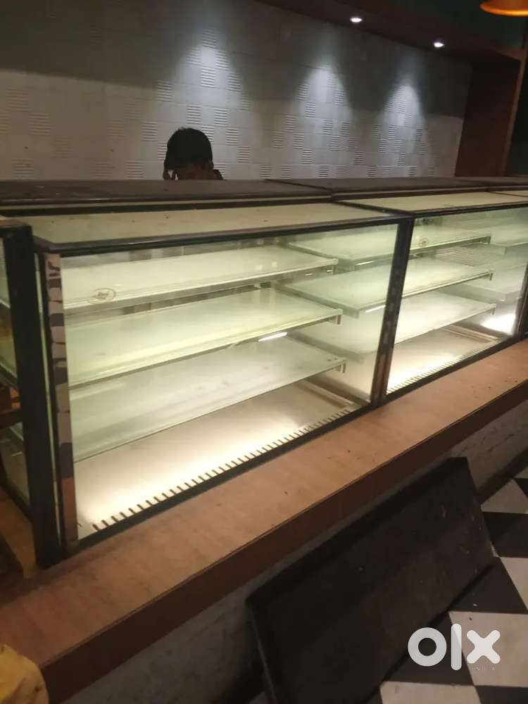 Cake and sweet display counter