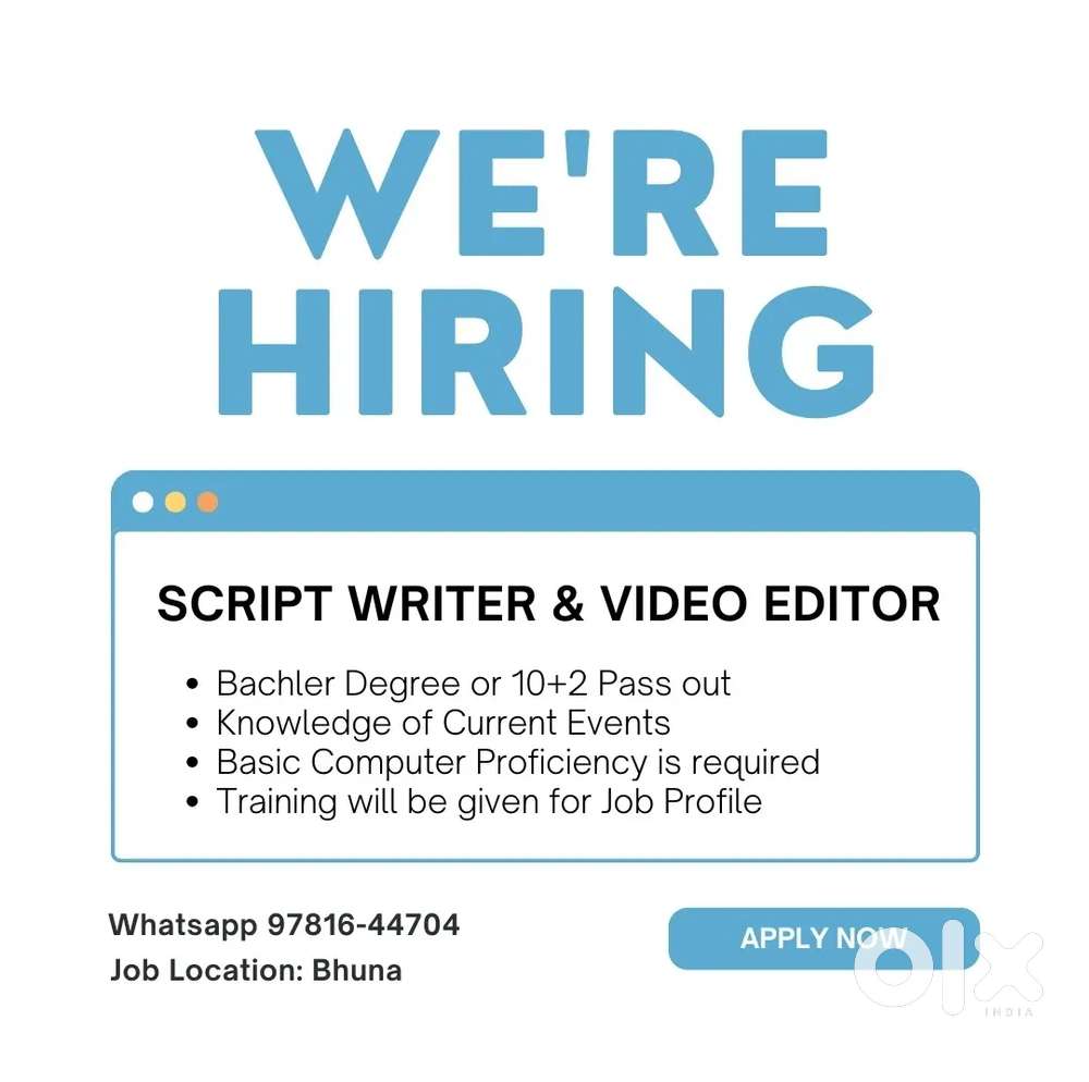Video editing and script writing