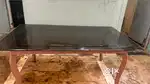 Glass top dining table