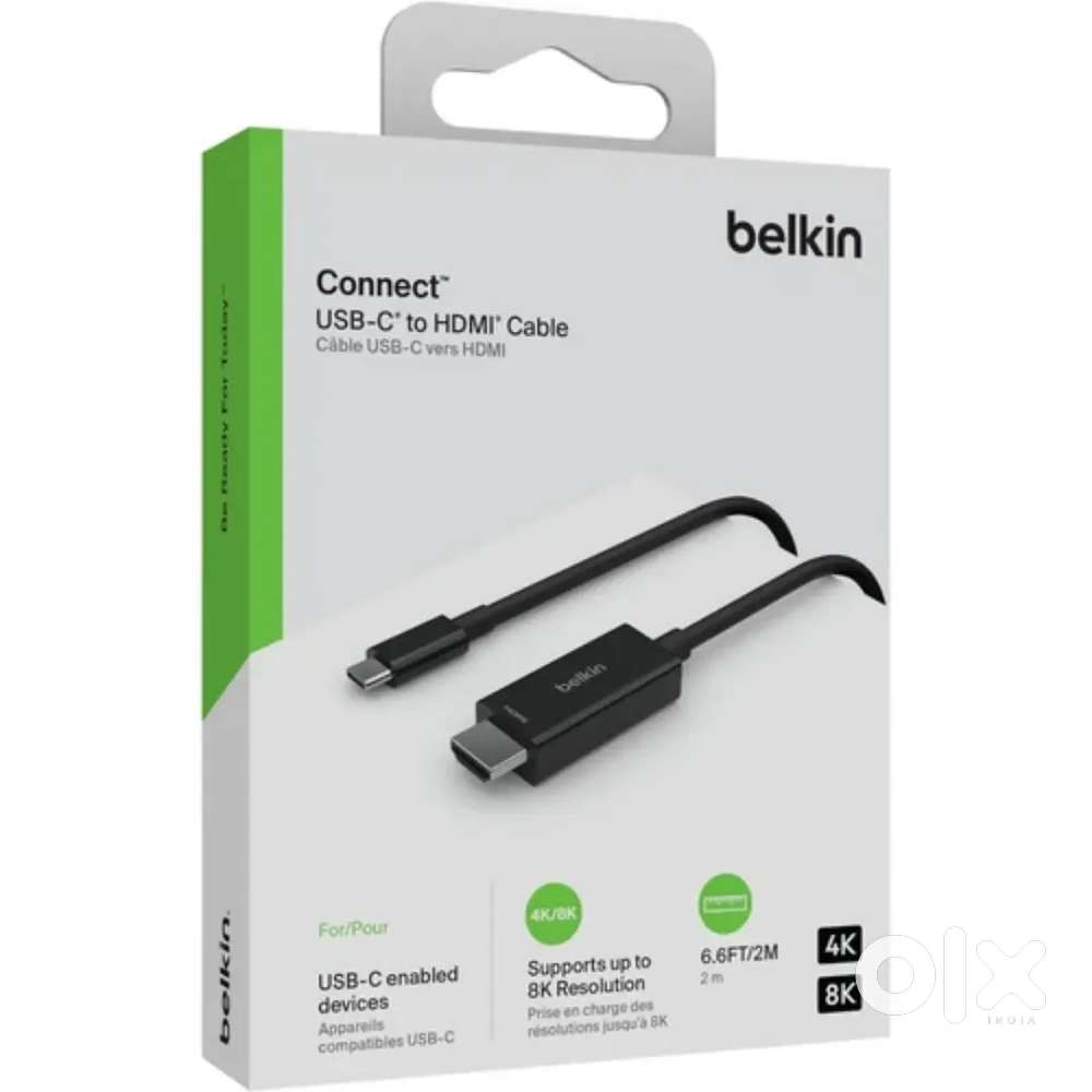 NEW Belkin Connect USB-C to HDMI 2.1 Cable 2m - Black Sealed
