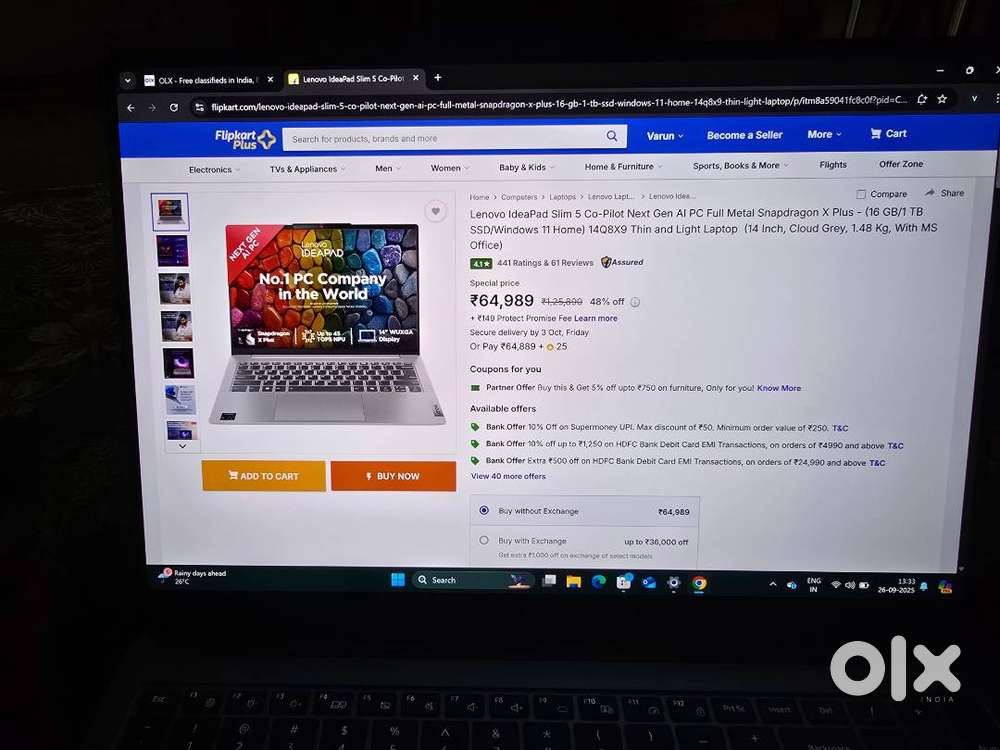 AI PC Full Metal Snapdragon X Plus - (16 GB/1 TB SSD)Lenovo laptop