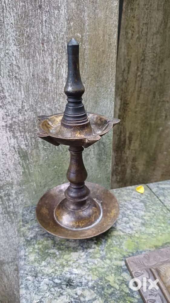Antique bronze Kerala lamp