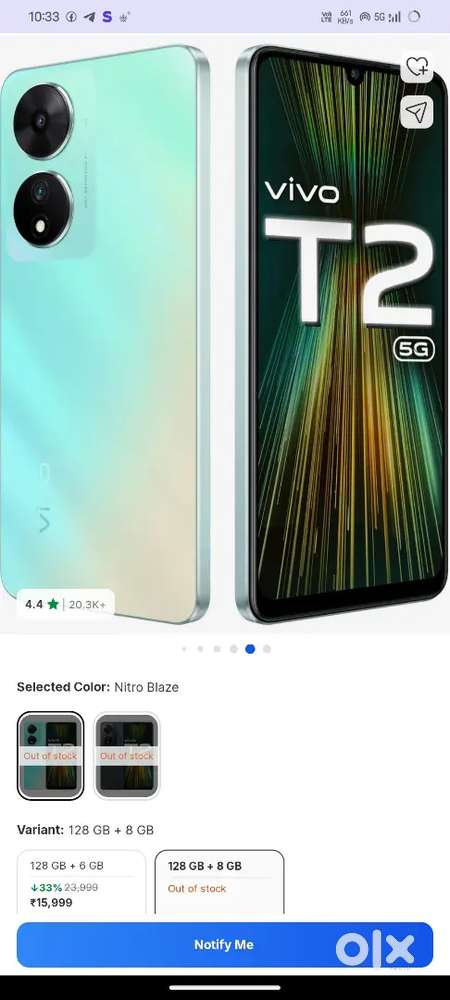 vivo t2 5G brand new condition no scratches