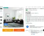 sofa set 3 seater - Bharat lifestyle Tulip fabric 3 + 1 + 1 Sofa Set