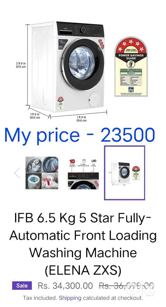 IFB 6.5 KG WASHING MACHINE