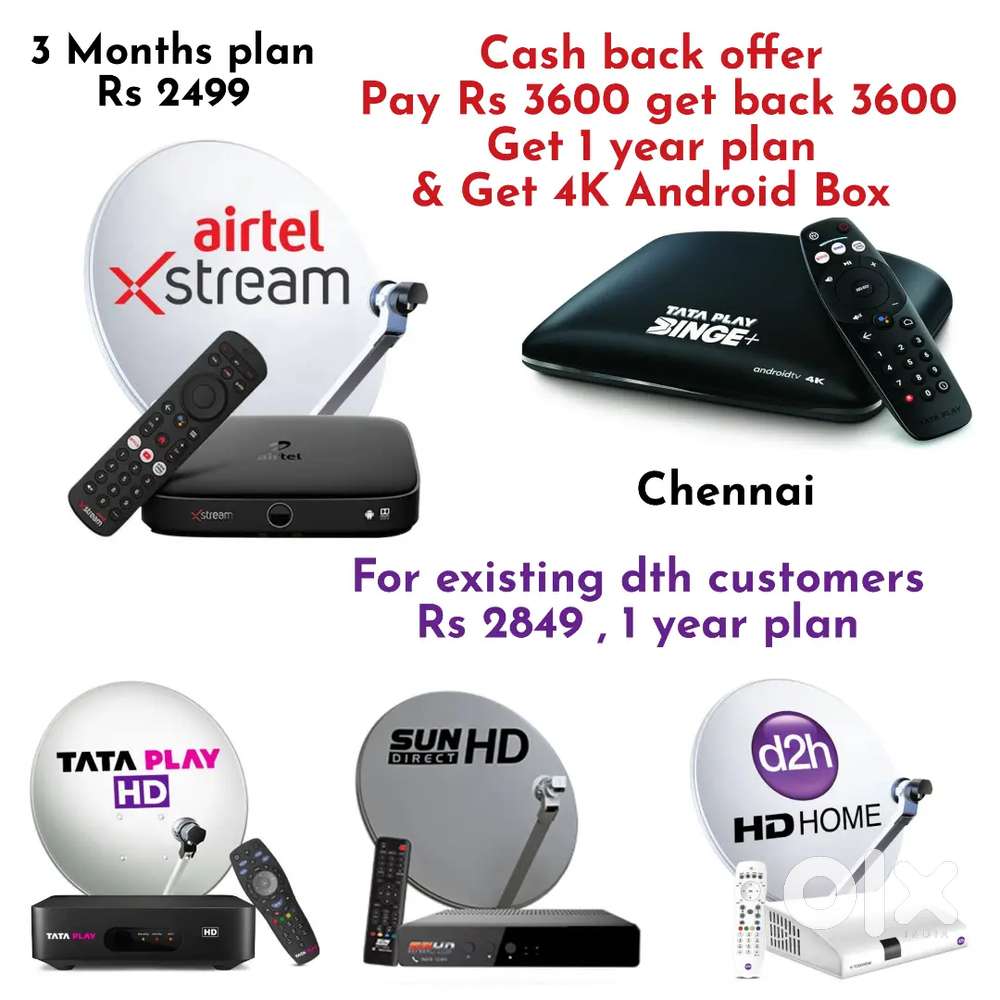 AIRTEL DTH ! TATÀ ! SUNDIRECT ! PLÀY ! DISHTV ! VIDEOCON D2H ! LED TV