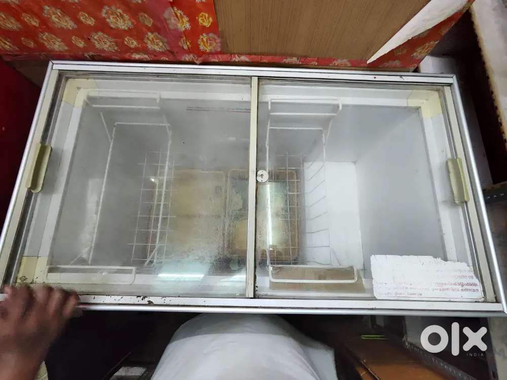 Glass fridge and deep freezer