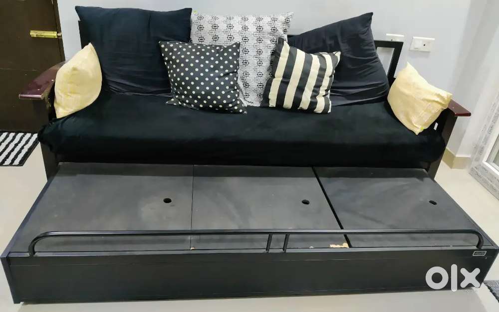 FurnitureKraft Sofa cum Bed with Storage