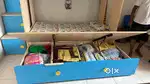 Bunk bed with storage and double bed at bottom