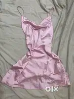 Cider Pink Satin Cowl Neck Dress