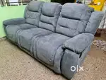 Royal Oak Malaysian Fabric 3  Seater Recliner Sofa  with cup holders