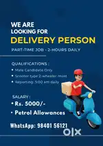 Milk delivery person - Part time - 1.5 hour daily - Urgent requirement