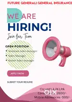 Jaipur/Future Generali General insurance/12th pass/Min 1yr sales exp