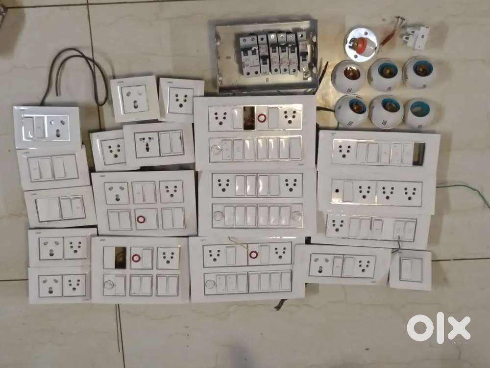 New electric switch boards and bulb holders and all main board things