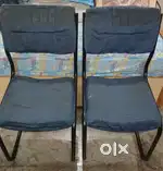 2 heavy quality iron base cushion chairs for sale