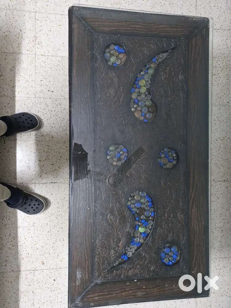 Glass top center table