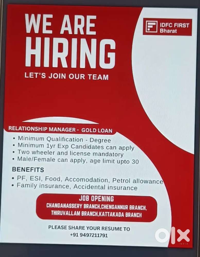 Relationship manager gold loan