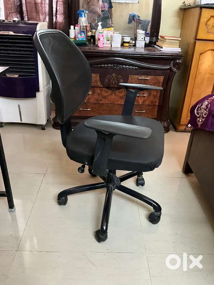 Iron Almirah, Table and Office Chair