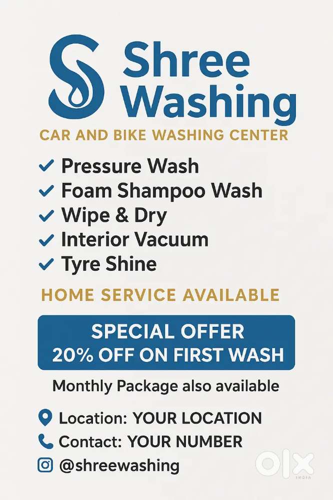 Washing car and bike