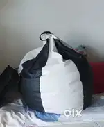 White and black bean bag