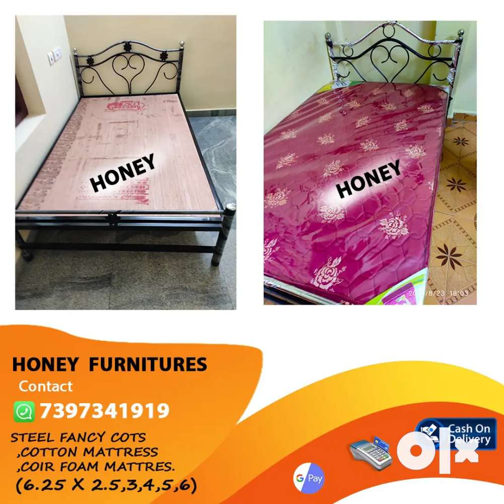 Family steel Cot Bed and Mattress sales new