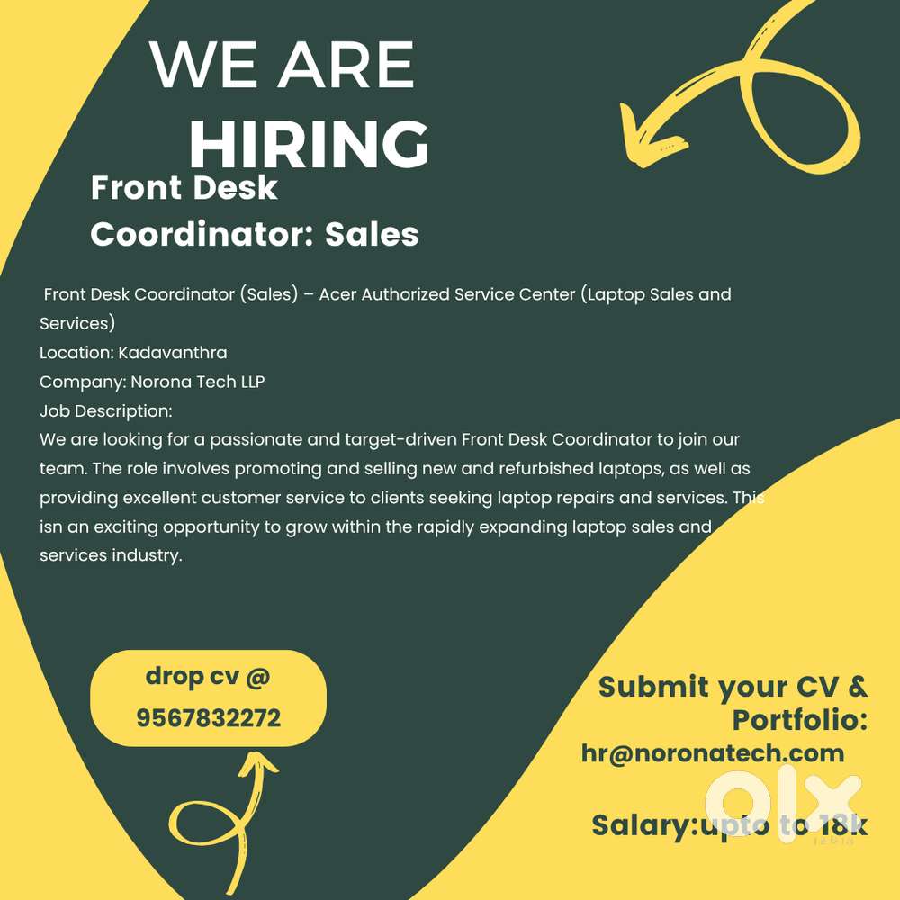 Front Desk Coordinator (Sales)