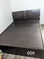 Queen size storage bed with 8 inch mattress for sale