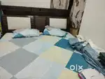 Double bed with box, with back storage, with 2 side table