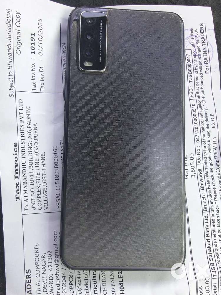 Vivo y20G 4gb ram 64 gb