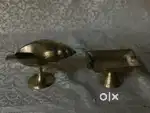 Antique pure brass solid heavy ashtreys cum diya