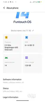 Vivo t1.  5g   12..128gb