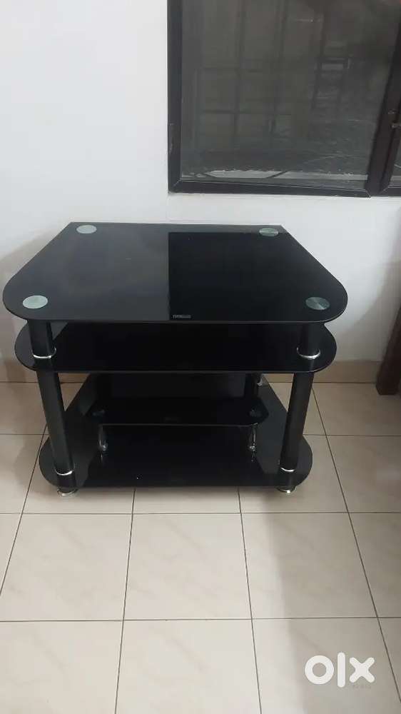 POOJA CUBBOARD AND TEMPERED GLASS TABLE