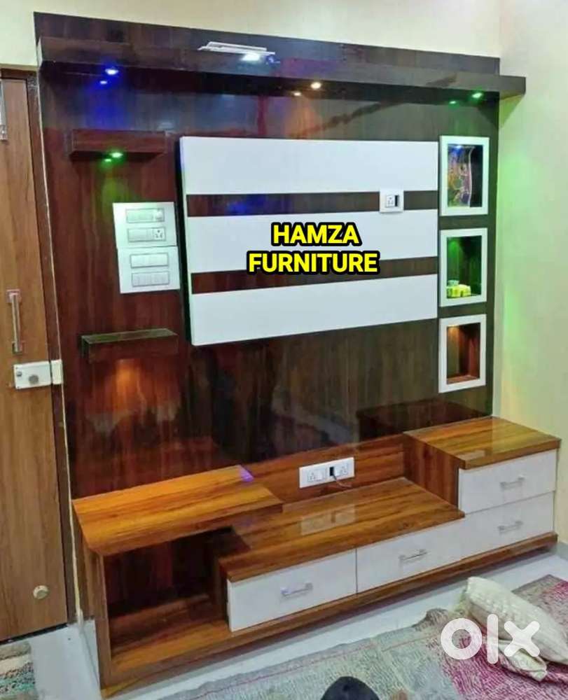 Hamza Furniture New designer luxury look particle wood tv unit 6by6