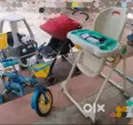 Kid's Cycle, Stroller, Police car & feeding table