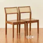 Cane Connection Terra Brown Sheesham Wood Dining Chair - Set of 2 (Top