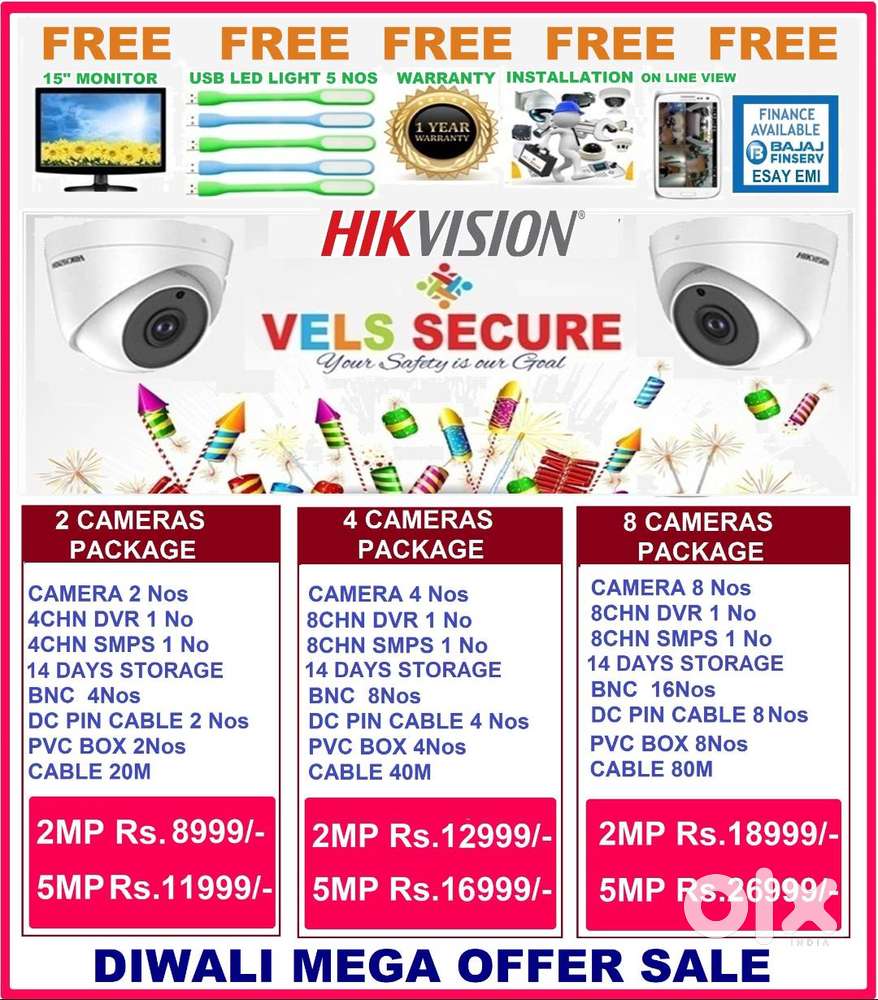 DIWALI ATHIRADI    OFFER  HIKVISION CCTV CAMERA 2MP   DAY & N