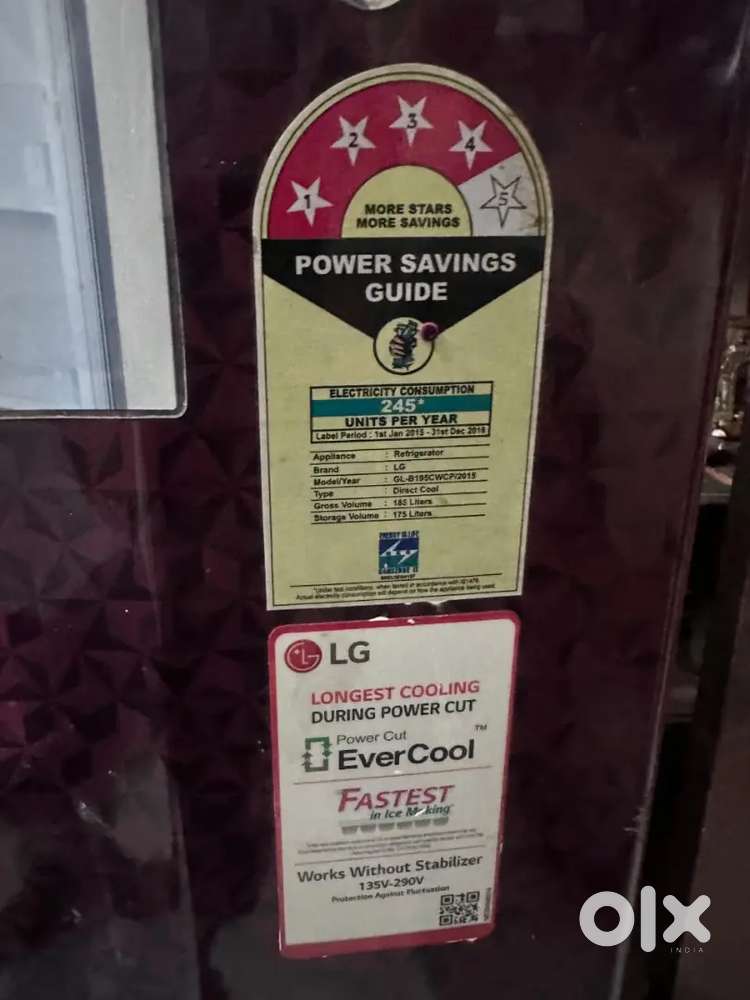 LG 185L Single Door Fridge – Good Working Condition – 5 Star