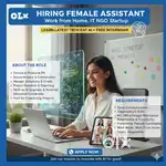 Hiring Female Assistant (Work from Home, IT NGO Startup)