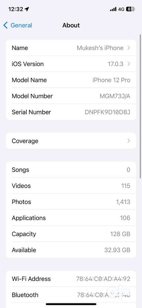 Iphone 12pro gold 128 GB