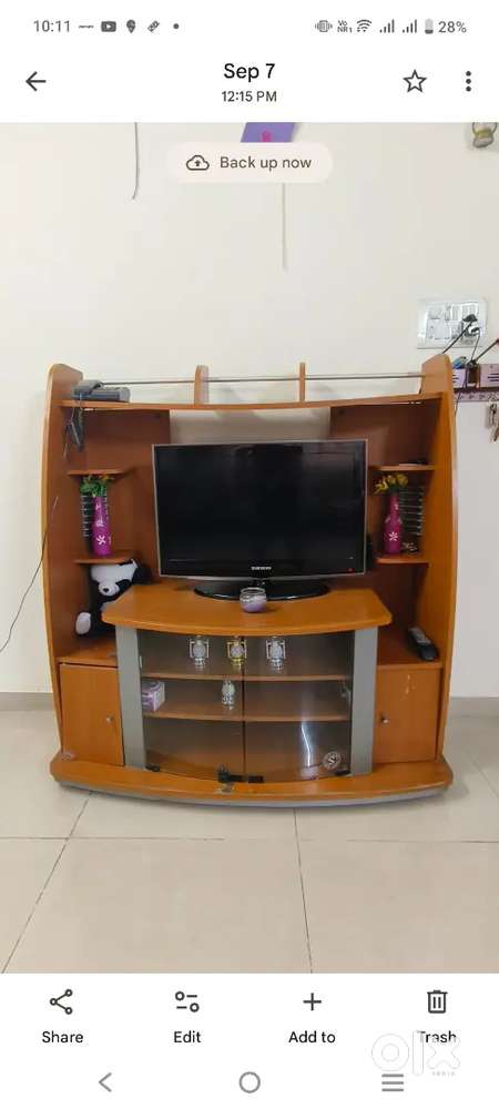 Samsung 30-inch LCD TV with Alexa Kit & Wooden TV Unit –Good Condition
