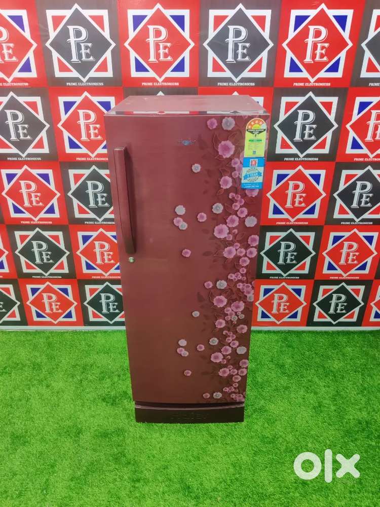 √√ Haier 220 ltrs red flower design with extra stand and 5 star --_$