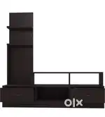 TV unit with storage shelves for books & decoration.