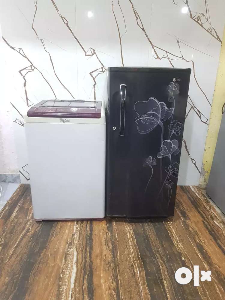 Lg flower model single door refrigerator and washing machine