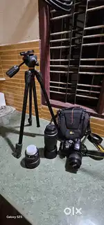 Nikon D5300 with 3 lenses and Vanguard Tripod