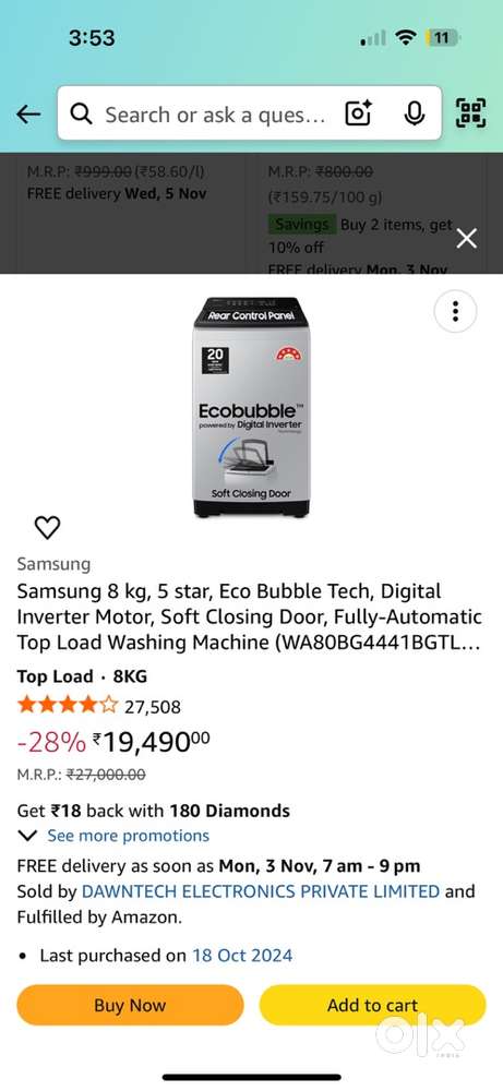 samsung washing machine