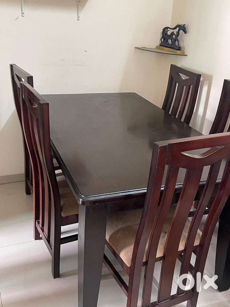 Dining table with six chairs