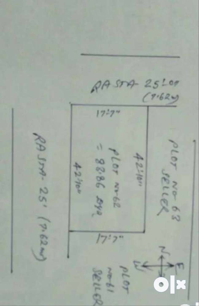 84 gaj 2 sided plot at omega city unapproved area
