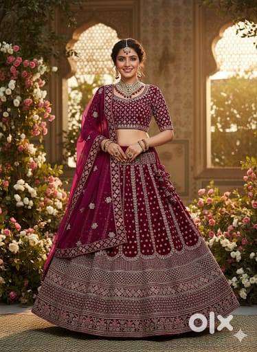 Semi stitched new sequinned lehanga
