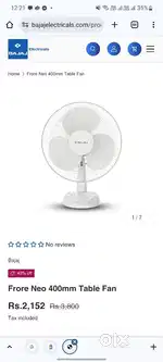 Brand New Bajaj Neo 400MM Fan 2month old under 2 year warranty