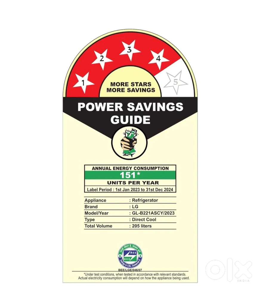 LG 4star single door fridge